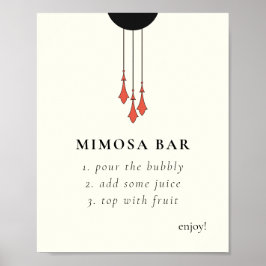 Póster Midnight Autumn Wedding Mimosa Bar Sign