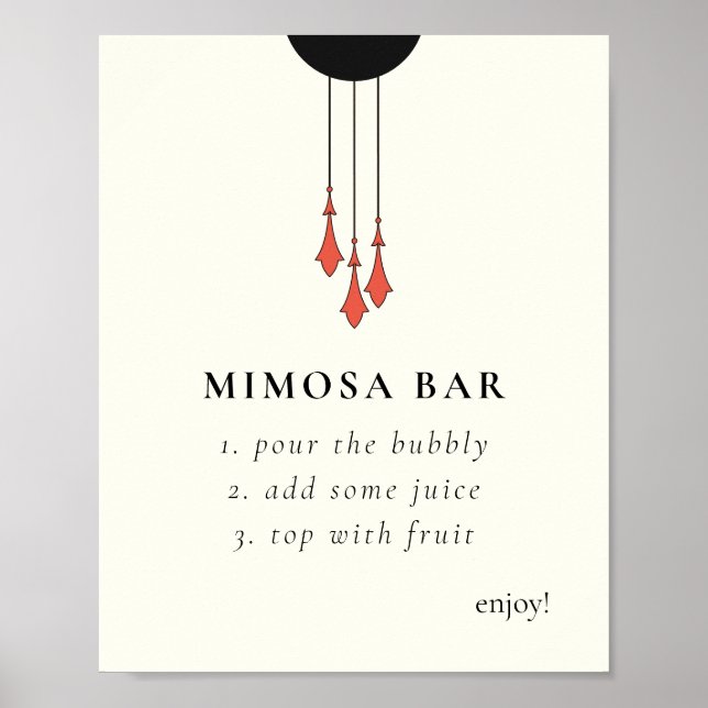 Póster Midnight Autumn Wedding Mimosa Bar Sign (Frente)