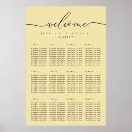Póster Midnight Fig & Champagne Welcome Wedding Seating