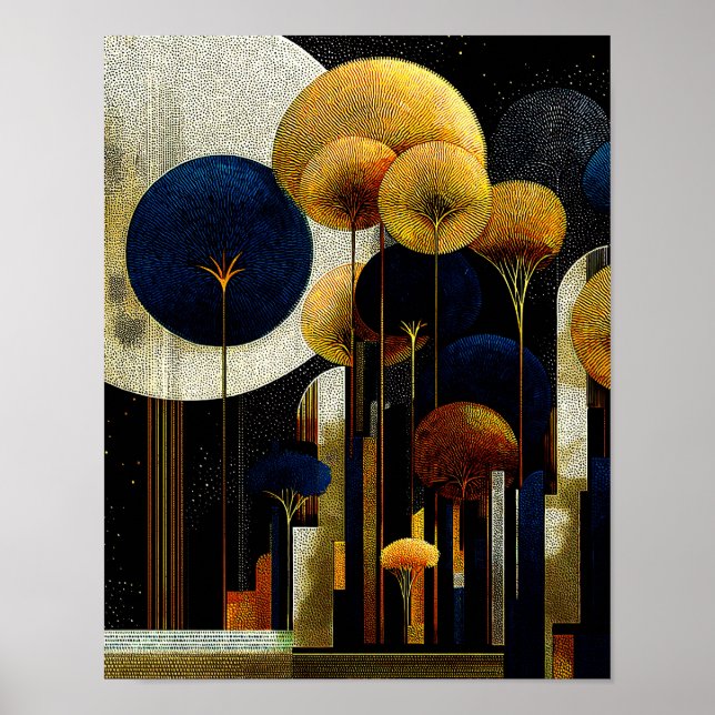 Póster Midnight Forest  #7 - 4x5 Digital Download (Frente)