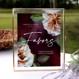 Póster Midnight Garden Favorece Rótulo Boda de mesa