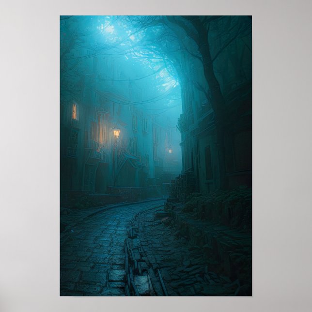 Póster Midnight in the Enigmatic Town (Frente)