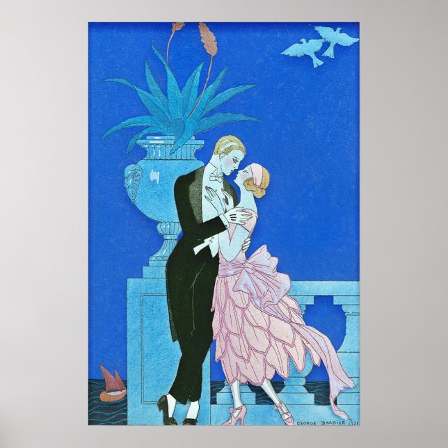 Póster Midnight Kiss Art Deco (Frente)