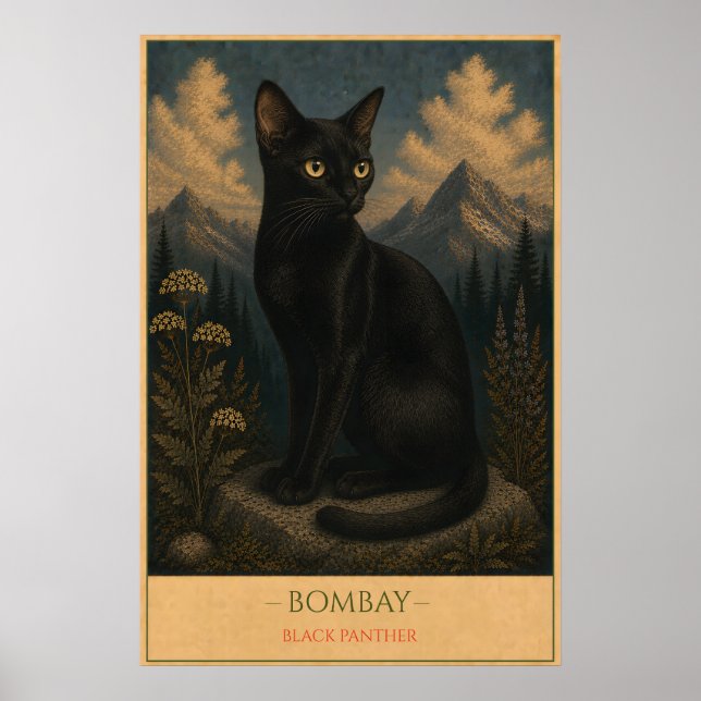 Póster Midnight Majesty: Bombay Cat (Frente)