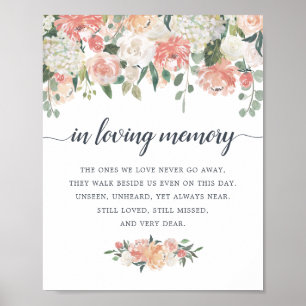 Póster Midsummer Floral Wedding Memorial Sign