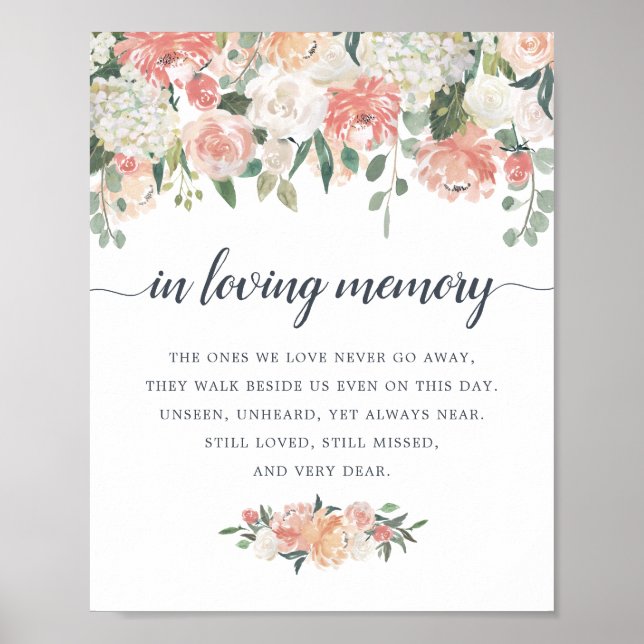 Póster Midsummer Floral Wedding Memorial Sign (Frente)