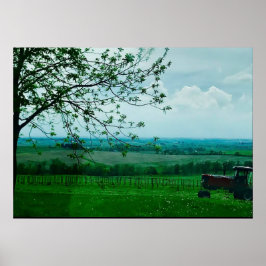 Póster Midwest Farm Landscape in Wisconsin Poster