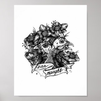 Póster MIEDO A LA SEQUÍA: Guinea Tattoo Art (fondo blanco