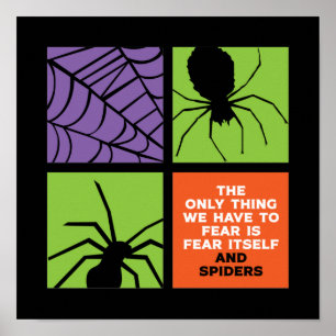 Póster Miedo gracioso a la Aracnofobia de Spider Hallowee