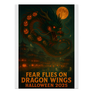 Póster Miedo vuela sobre las alas de los dragones - Hallo