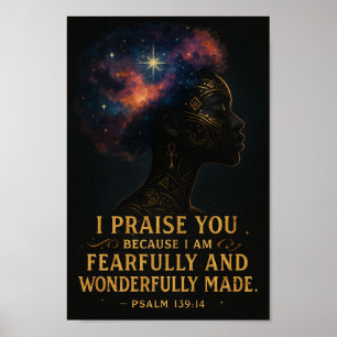 Póster Miedo y maravillosamente Melanado - Salmo 139:14