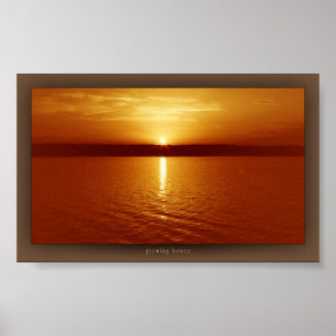 Póster miel que brilla intensamente