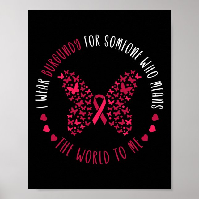 Póster Mieloma Múltiple Conciencia Que Llevo Borgoña Para (Frente)