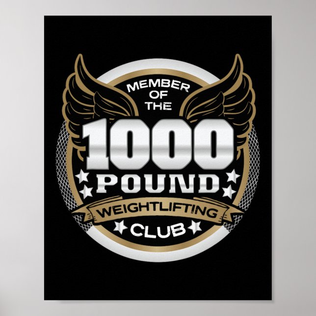 Póster Miembro del Club de Levantamiento de Pesas de 1000 (Frente)