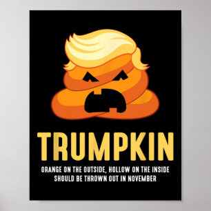 Póster Mierda de Trumpkin divertida anti-Trump Halloween 