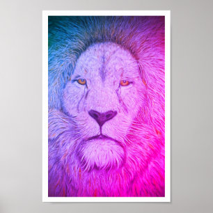 Póster Mighty Lion Purple Poster