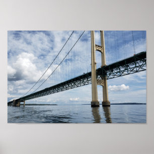 Póster Mighty Mac, Puente de Suspensión Mackinac, Michiga