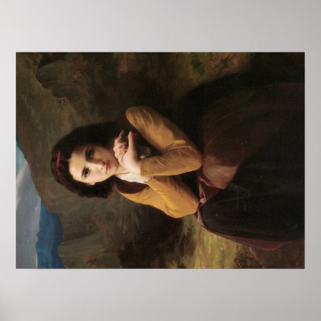 Póster Mignon (Chica joven dulce francés) (de Bouguereau) (Frente)