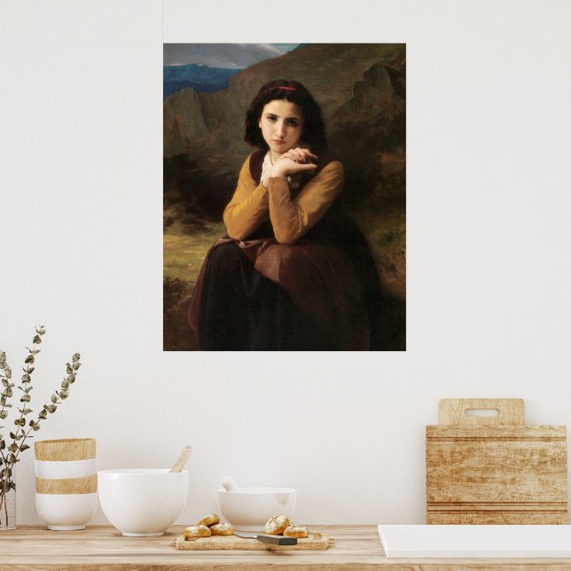 Póster Mignon Innocence of Adolescent Chica, Bouguereau (Cocina)