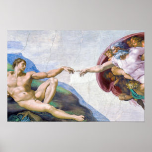 Póster Miguel Ángel - Creación de Adam aislado