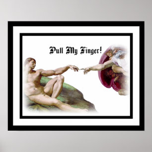 Póster Miguel Ángel - Creación del Hombre - Tira de mi de