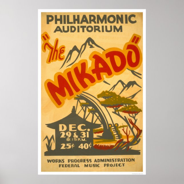 Póster Mikado Philarmonic 1938 WPA (Frente)