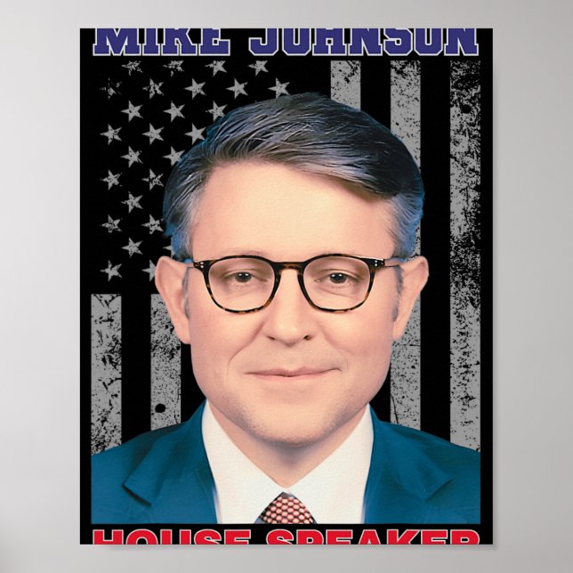 Póster Mike Johnson New House Speaker American Usa Flag P (Frente)