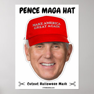 Póster Mike Pence MAGA Gorra Halloween Mask
