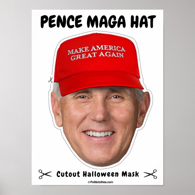 Póster Mike Pence MAGA Gorra Halloween Mask (Frente)