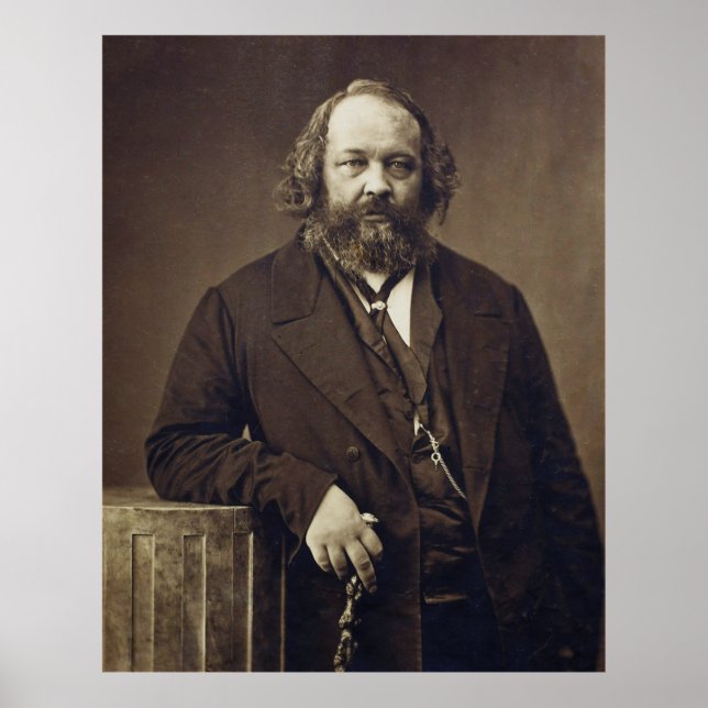 Póster Mikhail Bakunin Social Anarchist ruso por Nadar (Frente)