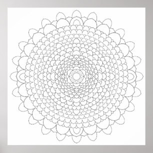 Póster Mil Petal Lotus Mandala
