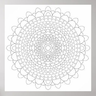 Póster Mil Petal Lotus Mandala
