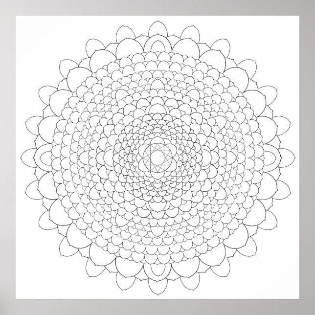Póster Mil Petal Lotus Mandala (Frente)
