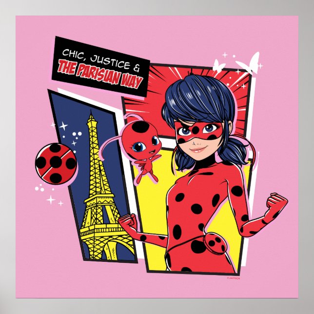 Póster Milagroso Comic Ladybug Parisian Way (Frente)