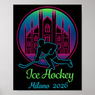 Póster Milan 2026 Hockey sobre hielo Invierno 2026 Y Duom
