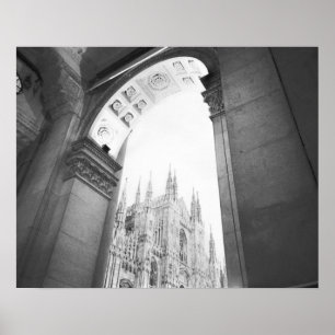 Póster Milán Italia, Galleria Vista del Duomo