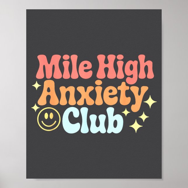 Póster Mile High Anxiety Club Funny Design  (Frente)