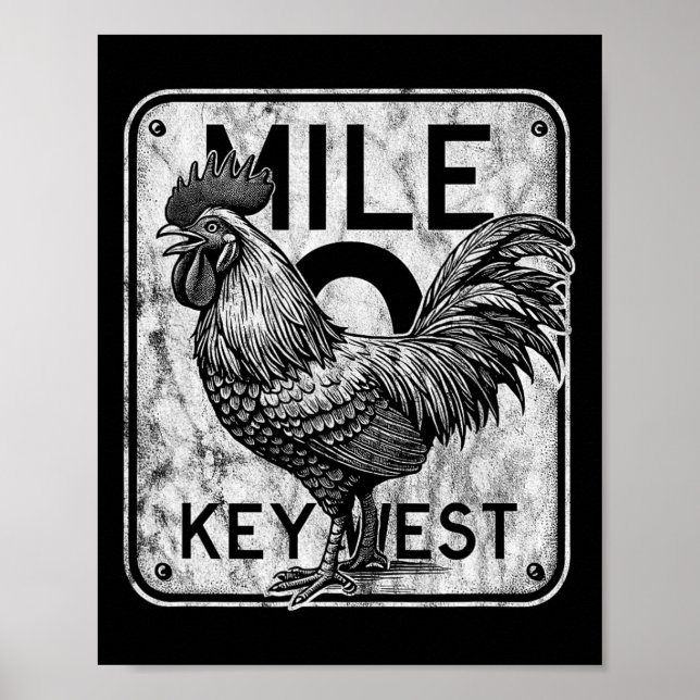 Póster Mile retro de pollo clave para el oeste de Florida (Frente)