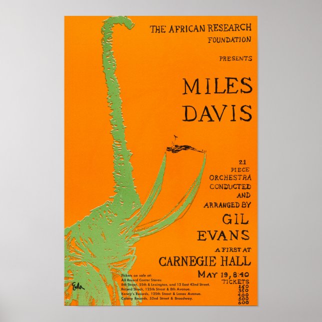 Póster Miles Davis / Gil Evans en el Concierto Carnegie H (Frente)