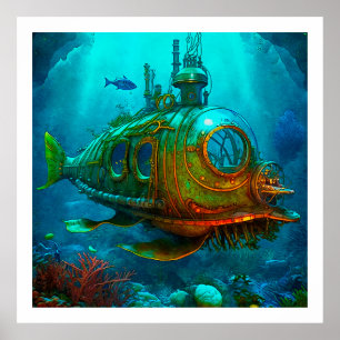 Póster Miles Under the Sea Art Ilustracion Poster 1