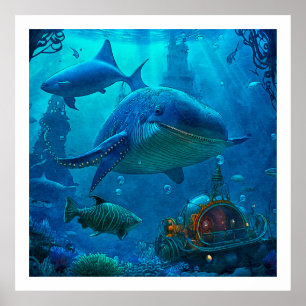 Póster Miles Under the Sea Art Ilustracion Poster 4