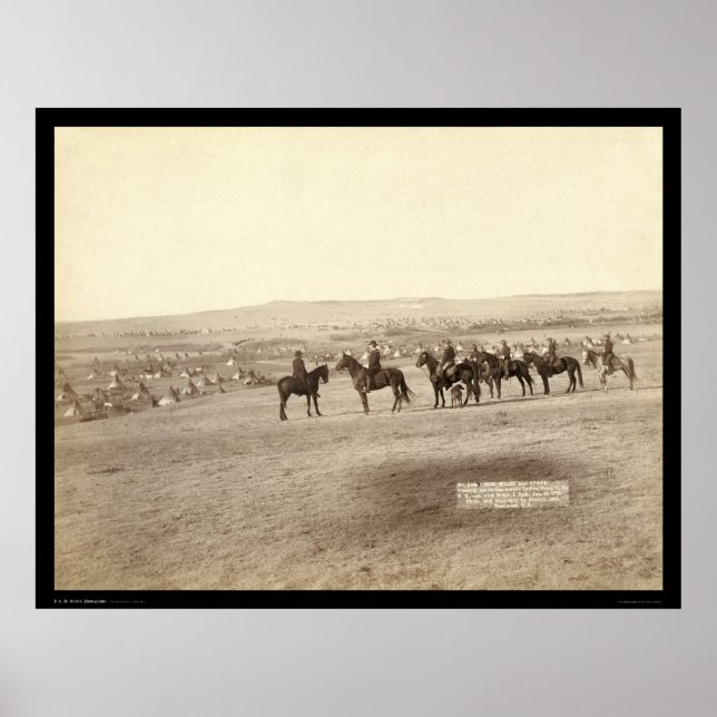 Póster Miles y personal generales en el campamento indio  (Frente)