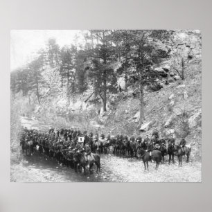 Póster Military Men in Rows on Horseback Photograph