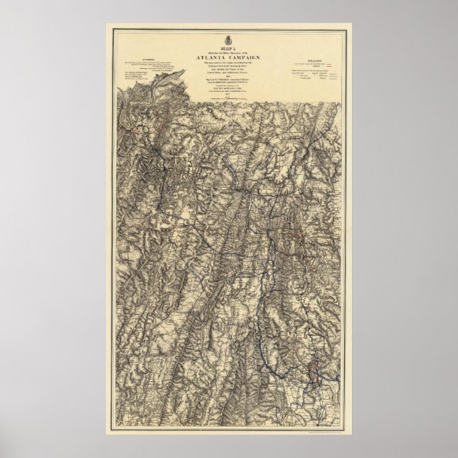 Póster Military Operations of the Atlanta Campaign (Frente)