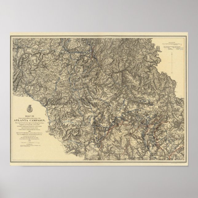 Póster Military Operations of the Atlanta Campaign 3 (Frente)