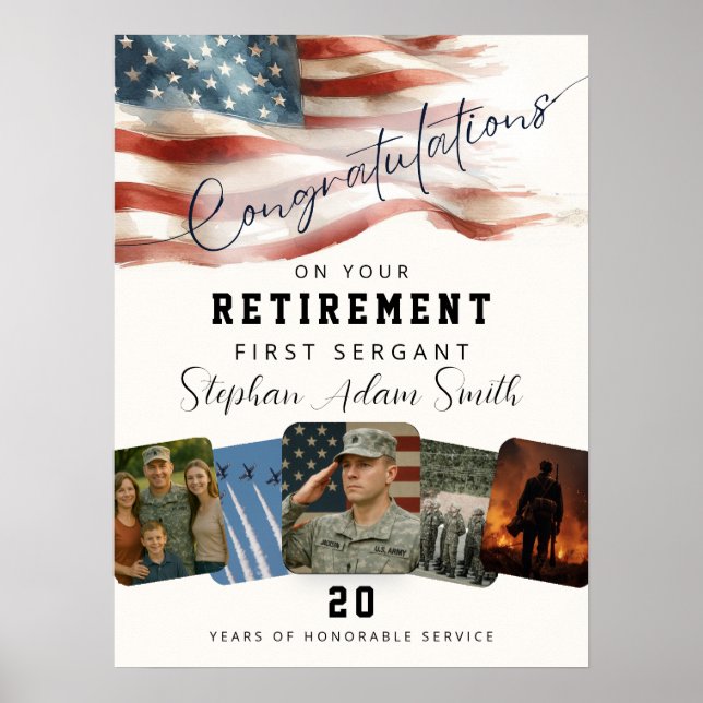 Póster Military Retirement Congratulations Poster (Frente)