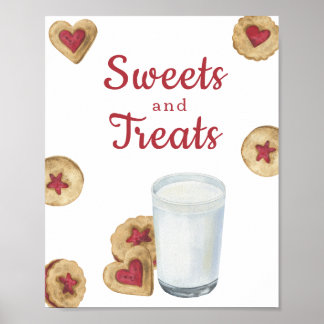 Póster Milk Baby shower Sweets and treats