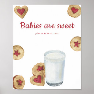 Póster Milk & cookies baby shower Babies are sweet