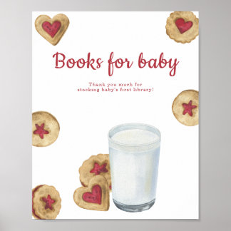 Póster Milk Cookies Baby shower Books for baby