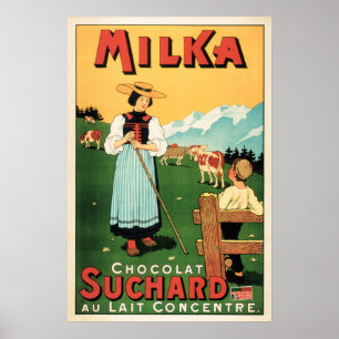 Póster MILKA CHOCOLAT SUCHARD Swiss Milk Chocolate Advert
